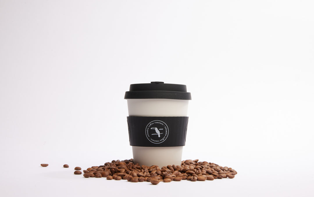 Black and White Reusable Coffee Cup - Colombia Coffee Roasters