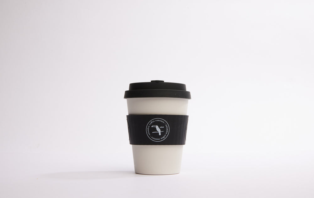 Black and White Reusable Coffee Cup - Colombia Coffee Roasters